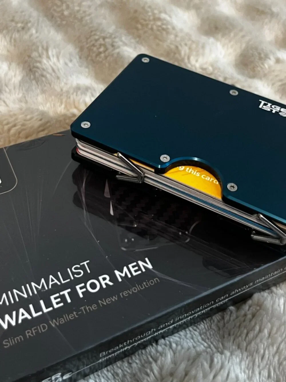 BRAND NEW TigerStone RFID Blocking Metal Wallet & Money Clip — Stone Blue